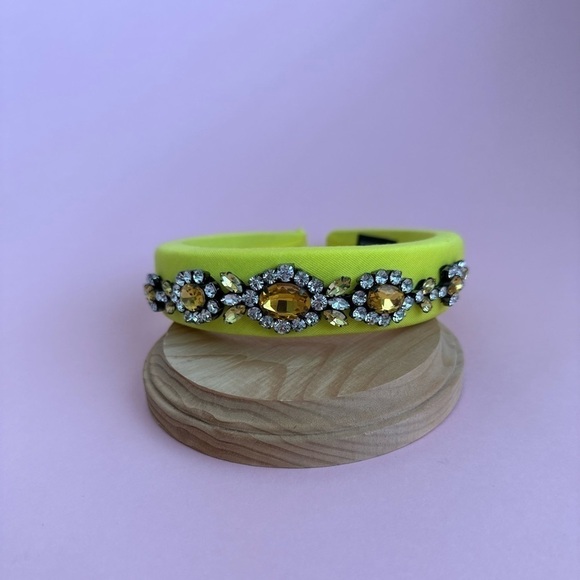 Accessories - Yellow Fabric Rhinestone Headband
